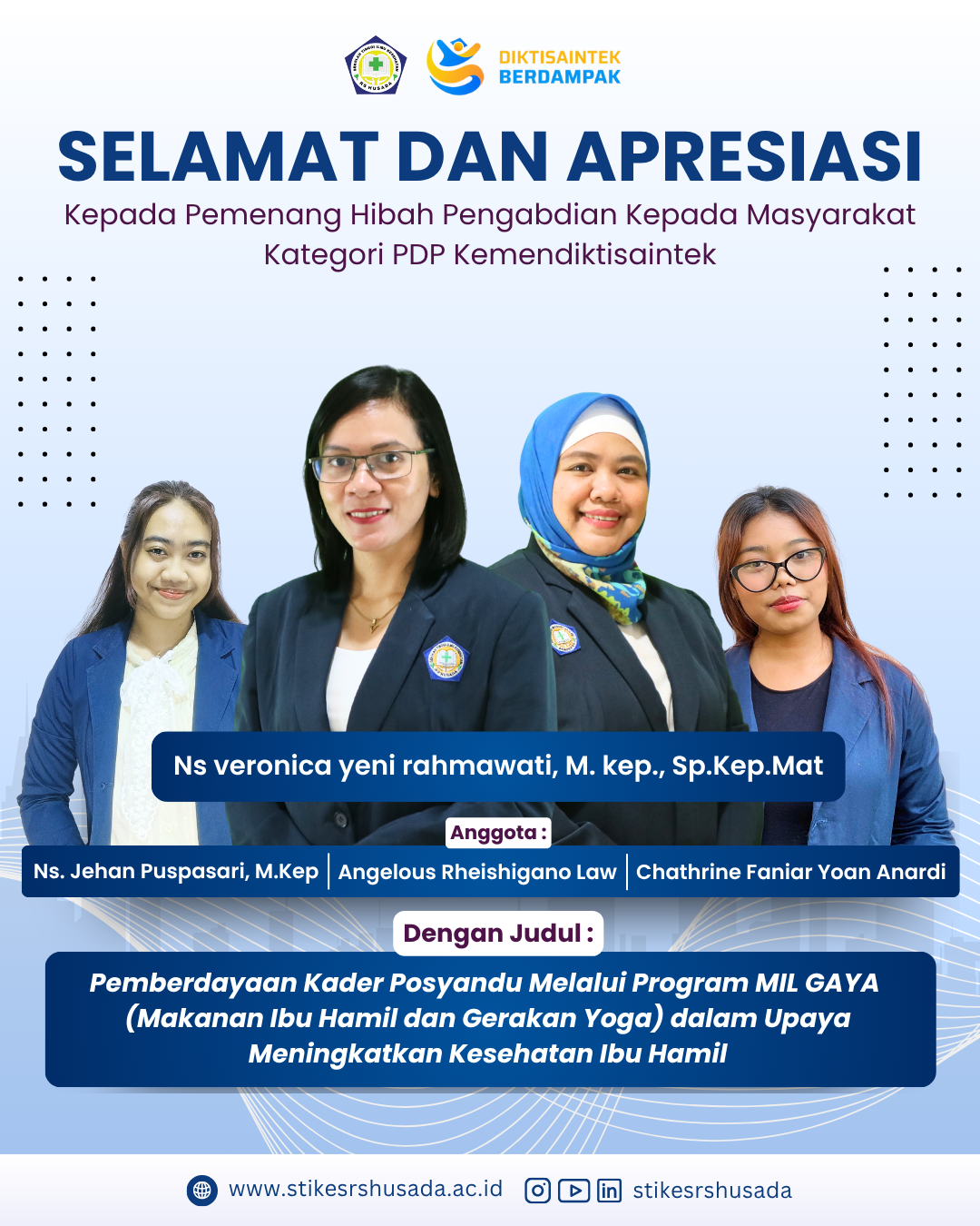 Selamat dan Apresiasi Kepada Pemenang Hibah Pengabdian Kepada Masyarakat Kategori PDP Kemendiktisaintek