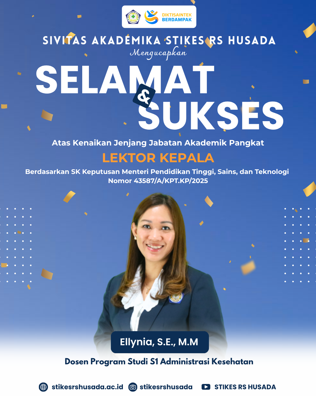 Selamat dan Sukses Kepada Dosen Program Studi S1 Administrasi Kesehatan atas Penacapaiannya Meraih Jabatan Akademik Lektor Kepala