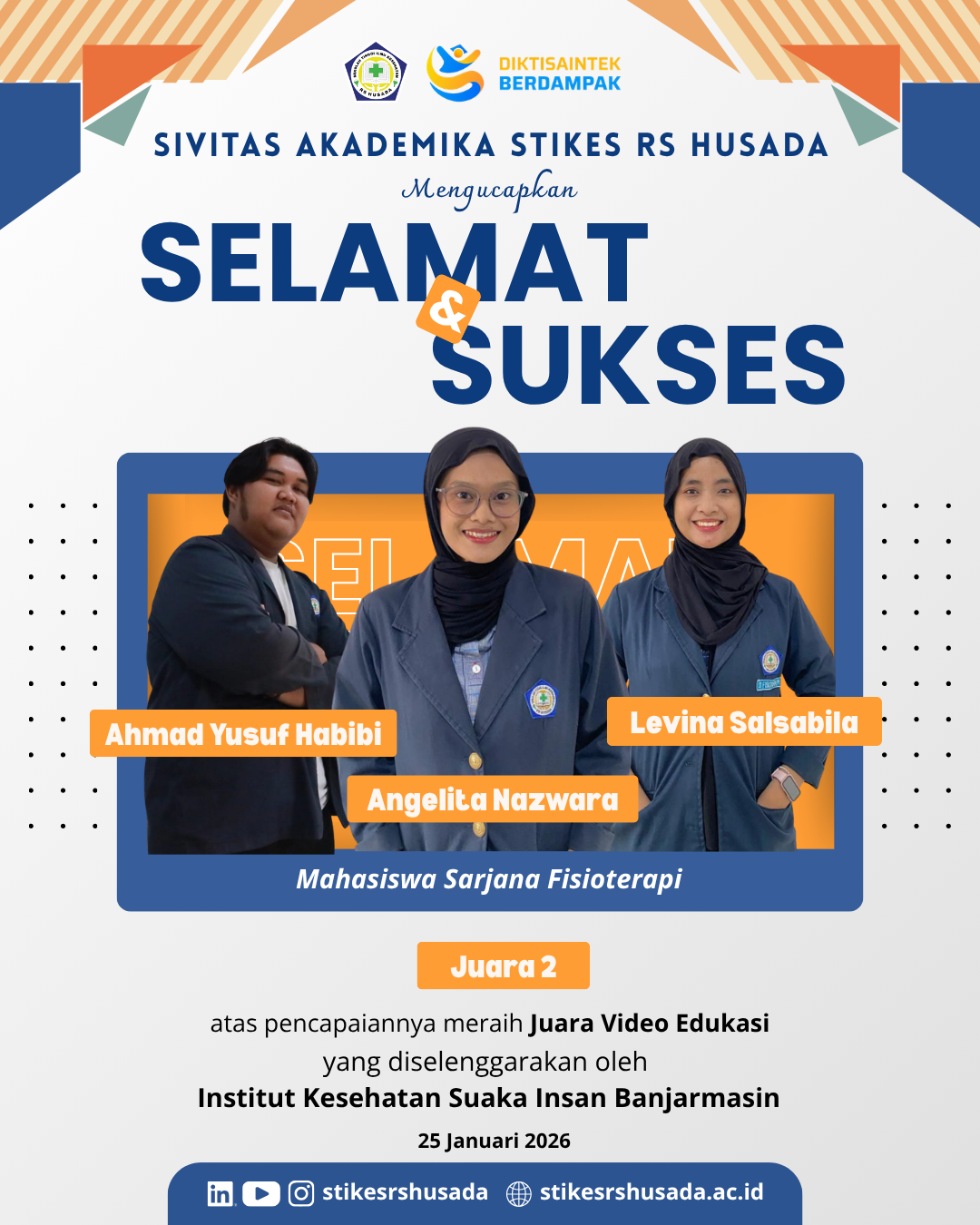 Tim Mahasiswa S1 Fisioterapi Raih Juara Video Edukasi Tingkat Nasional